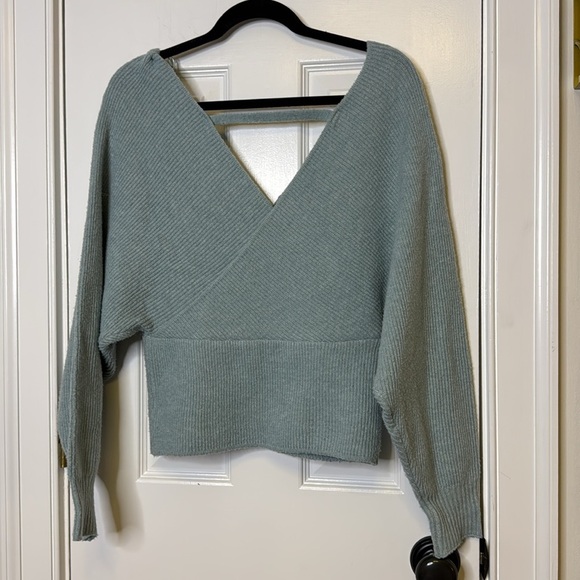 HYFVE Sage Green Wrap Sweater - Picture 5 of 6